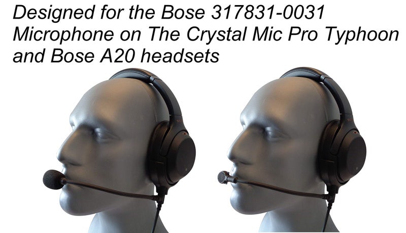 Crystal Mic Replacement Aviation Microphone windscreens for Bose Typhoon (Two (2) Pack A20 Model) - Image 3